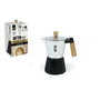 Quttin Cafetera de Aluminio para 6 Servicios con Base de Madera