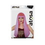 Atosa Peluca Larga Lisa Rosa con Flequillo de 60cm y 120g