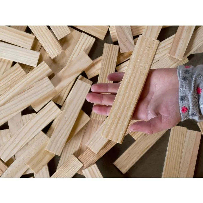 Mecabois - Juego de Construcción de Madera Barril de 200 Piezas - Juguete Educativo de Tablero para Niños +3 Años - Pino Natural PEFC - Hecho en Francia