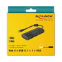 DeLOCK Hub Adaptador USB-C a 3 x USB-A 3.0 + VGA DP Alt Mode 63932, Negro, Aluminio, Plug and Play, 0.15 m