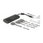 DeLOCK Hub Adaptador USB-C a 3 x USB-A 3.0 + VGA DP Alt Mode 63932, Negro, Aluminio, Plug and Play, 0.15 m