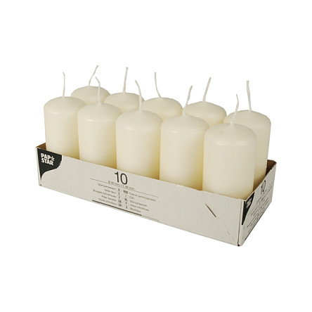 PAPSTAR Velas Pilar Crema 9 cm (Pack de 10) PAPSTAR Velas Pilar Crema 9 cm (Pack de 10)