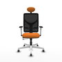 PIQUERAS Y CRESPO Silla de oficina Motilla Naranja y Negro