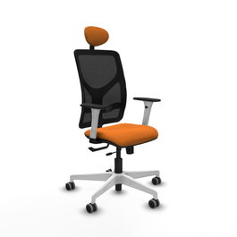 PIQUERAS Y CRESPO Silla de oficina Motilla Naranja y Negro