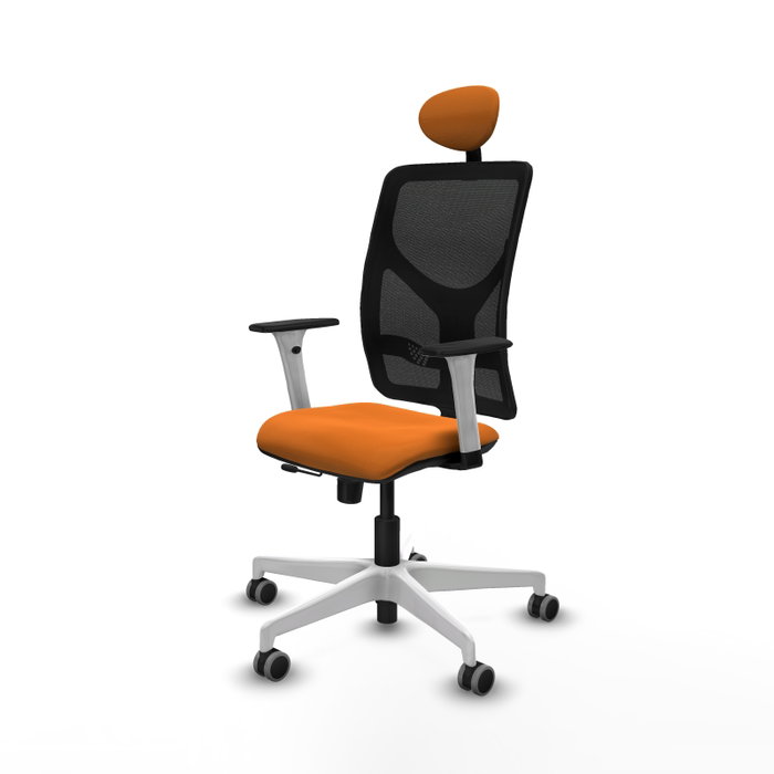 PIQUERAS Y CRESPO Silla de oficina Motilla Naranja y Negro