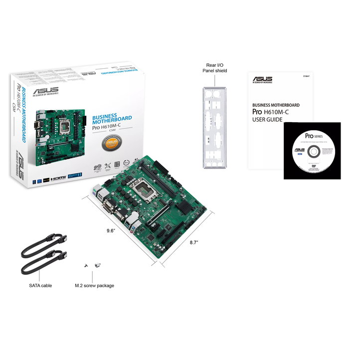 ASUS Placa Base H610M-C-CSM Socket LGA 1700 DDR5 con Salidas HDMI, DisplayPort, DVI y VGA - Micro ATX