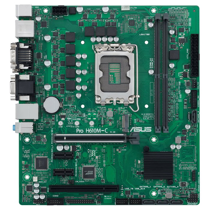 ASUS Placa Base H610M-C-CSM Socket LGA 1700 DDR5 con Salidas HDMI, DisplayPort, DVI y VGA - Micro ATX