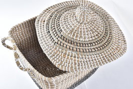 DKD Home Decor Cesta Balines Natural Gris Seagrass 35 x 43 x 45 cm