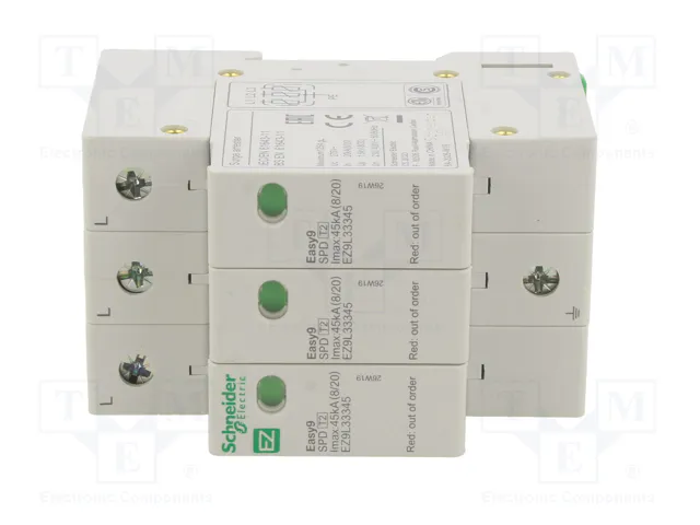 SCHNEIDER ELECTRIC Limitador de sobretensiones Easy9 EZ Tipo 2 de 3 polos SCHNEIDER ELECTRIC Limitador de sobretensiones Easy9 EZ Tipo 2 de 3 polos