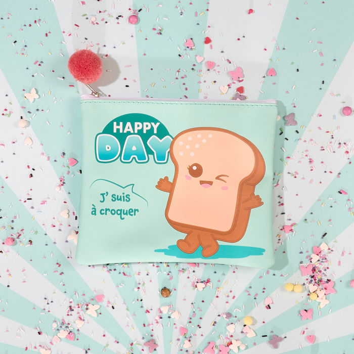 The Concept Factory Neceser Kawaii Estuche Happy Day Bonjour Rosa Verde