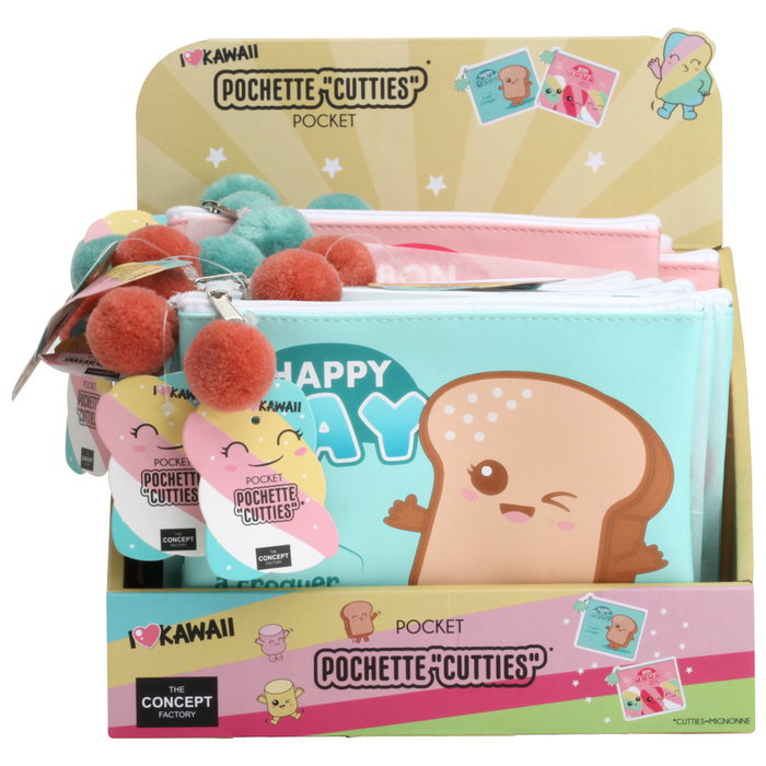 The Concept Factory Neceser Kawaii Estuche Happy Day Bonjour Rosa Verde