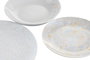 DKD Home Decor Vajilla Bandana Pastel de 18 Piezas en Porcelana Rosa, Azul y Blanco