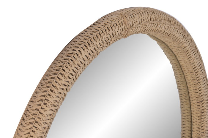 DKD Home Decor Espejo de Ratán y Cristal Natural 68x68 cm
