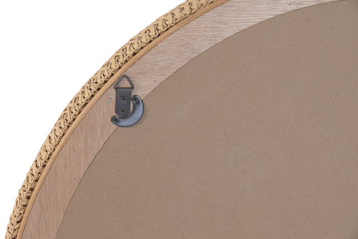 DKD Home Decor Espejo de Ratán y Cristal Natural 68x68 cm