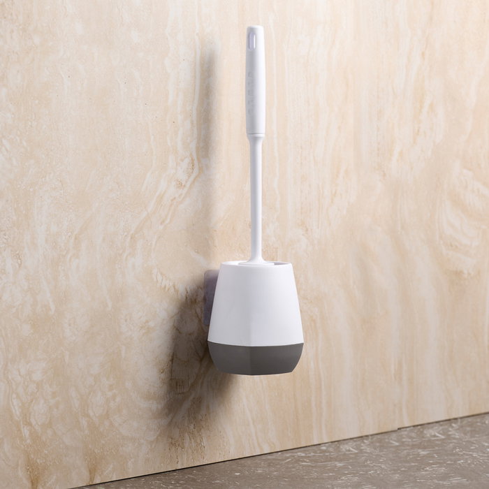 Day Escobilla WC con Cabezal Suave en Caucho Termoplástico (TPR) y Fijación Adhesiva