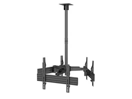 Equip 650371 Soporte de techo profesional para 3 pantallas TV de 32"-65", inclinable, gestión de cables, peso máx. 30kg por pantalla, negro