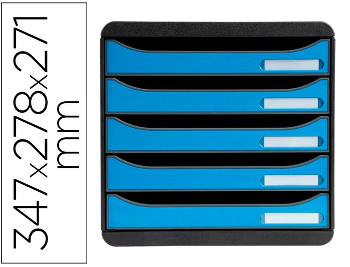 Exacompta Fichero de cajones sobremesa Big-Box Clean'Safe 5 cajones Azul A4+ Exacompta Fichero de cajones sobremesa Big-Box Clean'Safe 5 cajones Azul A4+
