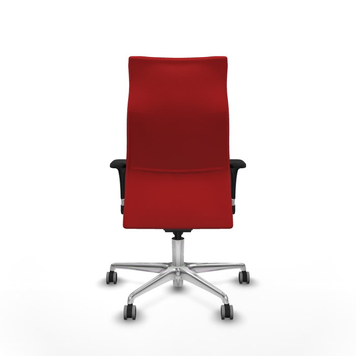 PIQUERAS Y CRESPO Sillón Albacete Rojo con Mecanismo Sincro y Base de Aluminio