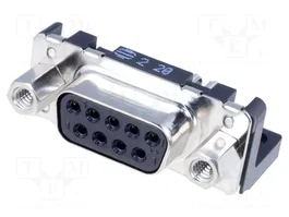 HARTING Conector D-Sub de 9 pines hembra para PCB