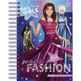 IMAGILAND Libro Super Girls Moda Fashion Diseña Con Diamantes