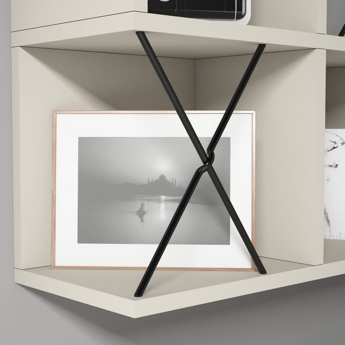 Hanah Home Estantería de Pared Tablero Melamina Crema y Negro 60x60x24cm Moderna y Elegante Hanah Home Estantería de Pared Tablero Melamina Crema y Negro 60x60x24cm Moderna y Elegante