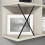 Hanah Home Estantería de Pared Tablero Melamina Crema y Negro 60x60x24cm Moderna y Elegante