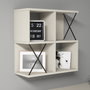 Hanah Home Estantería de Pared Tablero Melamina Crema y Negro 60x60x24cm Moderna y Elegante