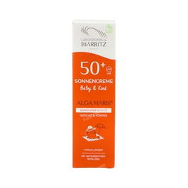 Biarritz Crema Solar Niños SPF50+ 100ml Bio, Protección Muy Alta, Piel Delicada, Filtros 100% Minerales, Certificado Ecocert