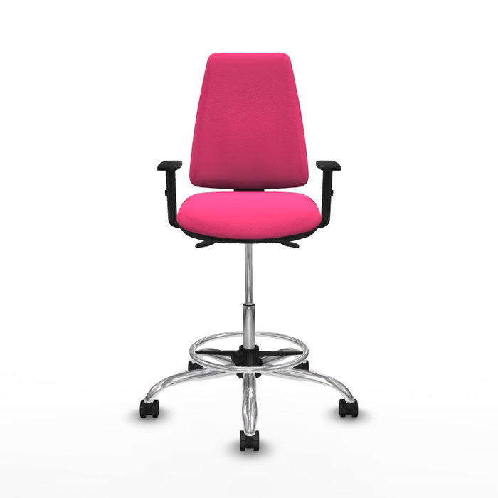 PIQUERAS Y CRESPO Taburete Elche AS similpiel rosa con brazos 1D