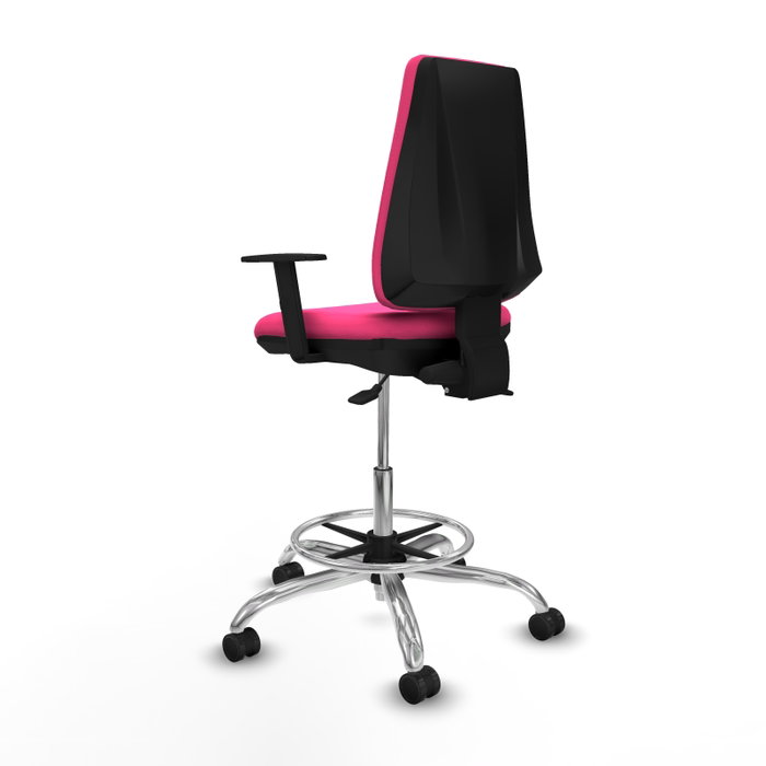 PIQUERAS Y CRESPO Taburete Elche AS similpiel rosa con brazos 1D