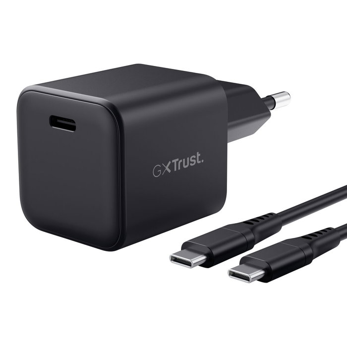 Trust Gaming GXT 1258 Cargador de Pared GaN 65 W con Cable USB-C para Nintendo Switch 2 Trust Gaming GXT 1258 Cargador de Pared GaN 65 W con Cable USB-C para Nintendo Switch 2