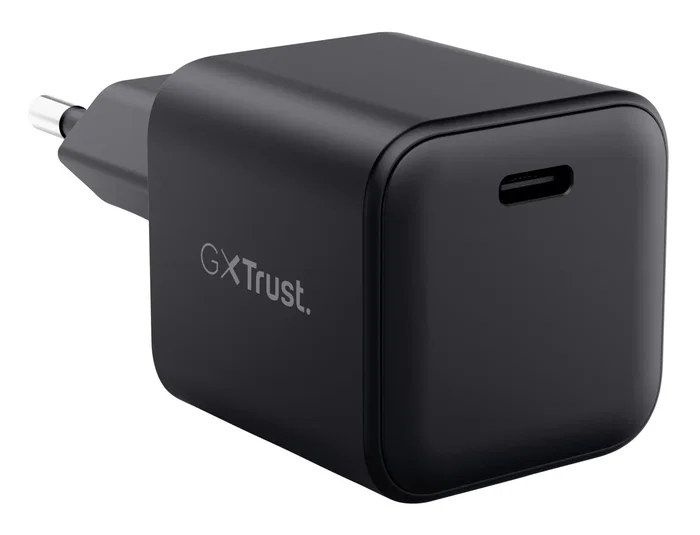 Trust GXT 1258 Cargador de Pared GaN 65W con USB-C PD 3.0 para Nintendo Switch y Dispositivos Móviles (Cable Incluido, Negro)