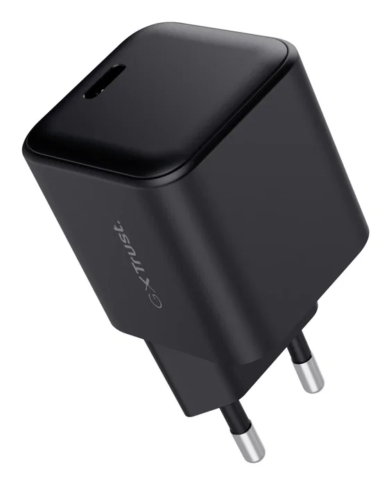 Trust GXT 1258 Cargador de Pared GaN 65W con USB-C PD 3.0 para Nintendo Switch y Dispositivos Móviles (Cable Incluido, Negro)