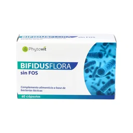 PHYTOVIT Bifidusflora Sin Fructosa - Probióticos 9 Cepas + Reishi, Shiitake, Agaricus - 60 Cápsulas Vegetales