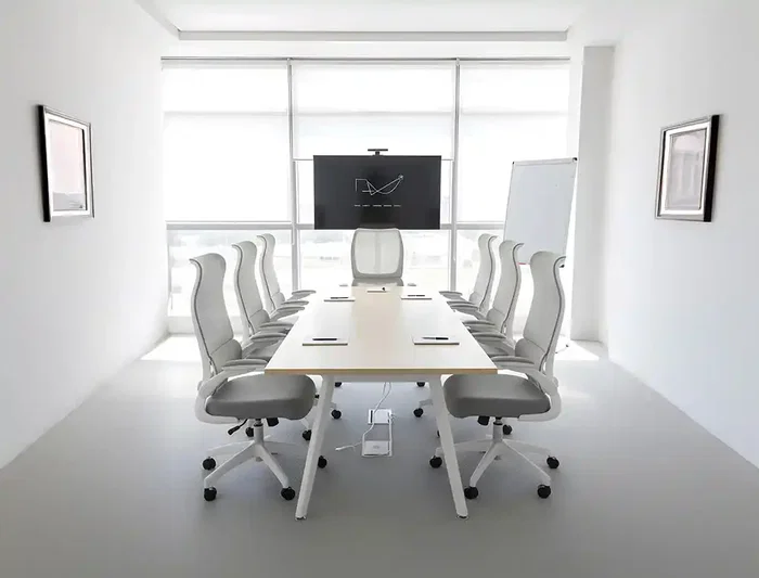 Q-connect Silla de Oficina Catania Ergonómica Malla Transpirable Ruedas Premium PU Negro Blanco Altura Ajustable 1230mm