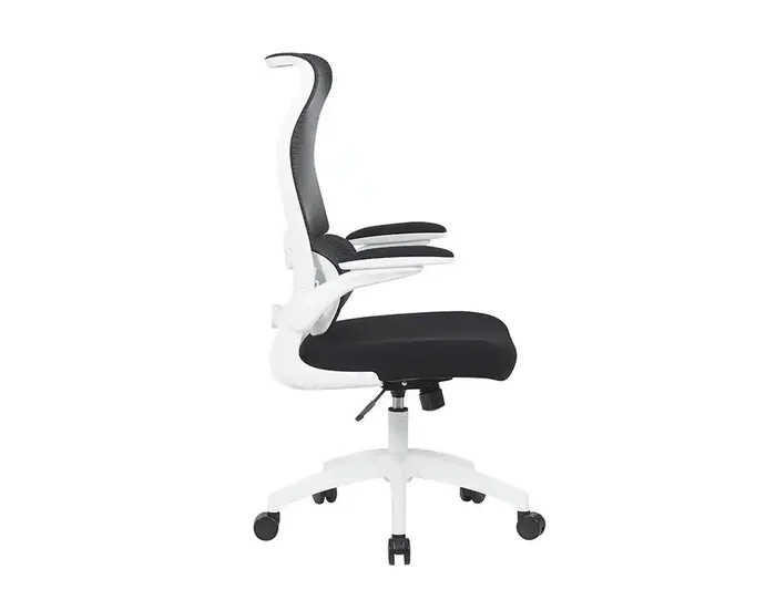 Q-connect Silla de Oficina Catania Ergonómica Malla Transpirable Ruedas Premium PU Negro Blanco Altura Ajustable 1230mm