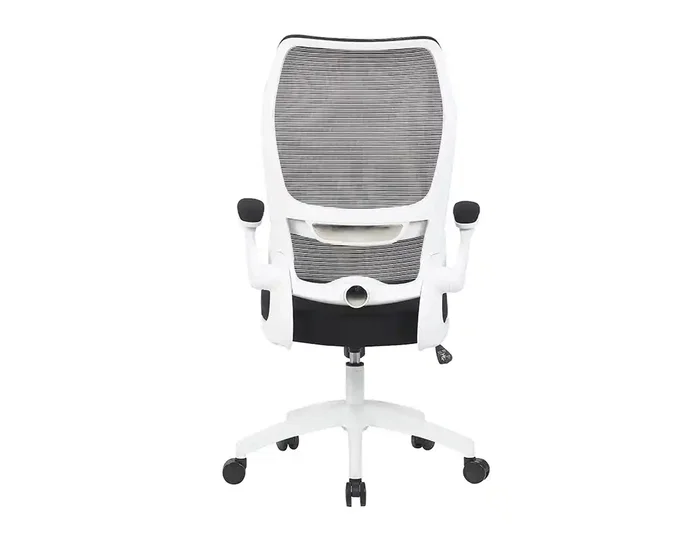 Q-connect Silla de Oficina Catania Ergonómica Malla Transpirable Ruedas Premium PU Negro Blanco Altura Ajustable 1230mm