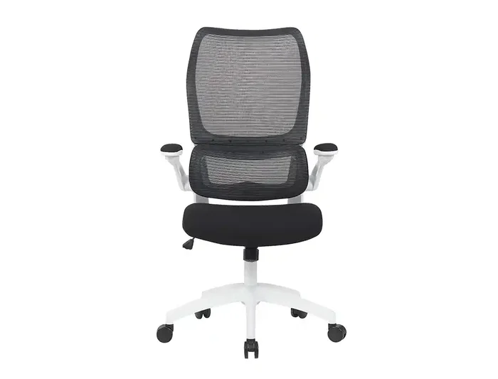 Q-connect Silla de Oficina Catania Ergonómica Malla Transpirable Ruedas Premium PU Negro Blanco Altura Ajustable 1230mm