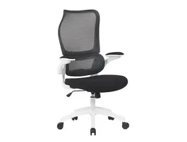Q-connect Silla de Oficina Catania Ergonómica Malla Transpirable Ruedas Premium PU Negro Blanco Altura Ajustable 1230mm