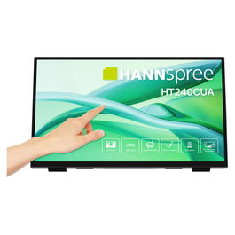 Hannspree HT240CUA Monitor táctil 23.8" Full HD 1920 x 1080 LED VA 100Hz 6ms HDMI DisplayPort USB-C Negro, con altavoces y soporte VESA