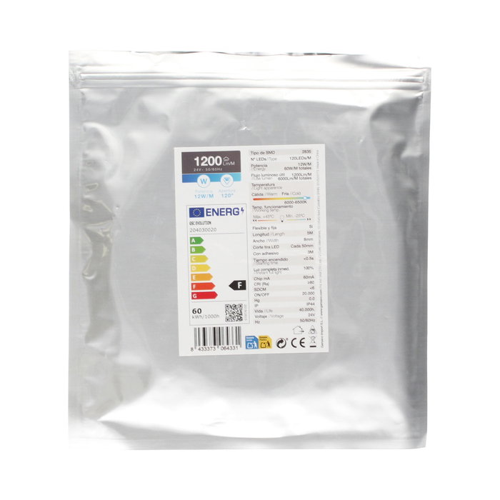 GSC Evolution Rollo de Tira LED de 5m, 12W/m, 6000-6500K, IP44, 24V