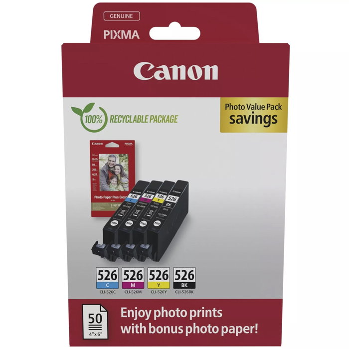 Canon CLI-526 Photo Value Pack BK/C/M/Y