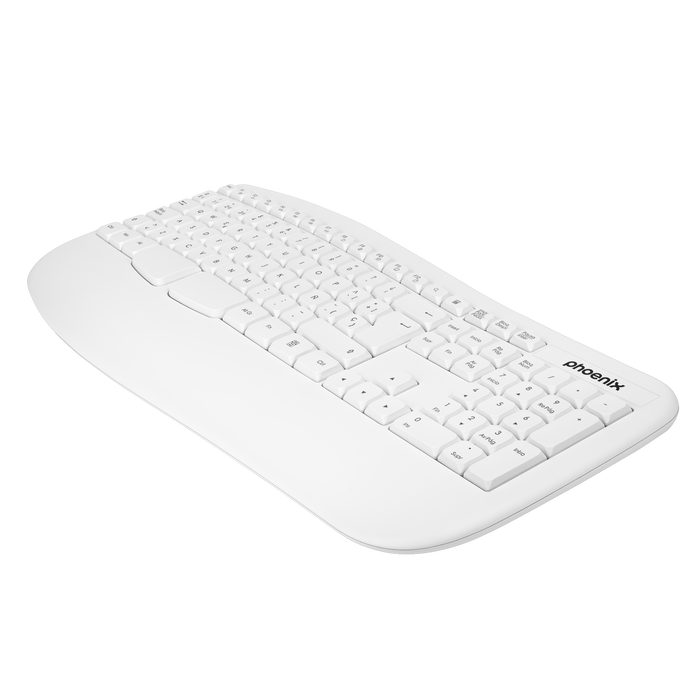 Phoenix K201 Teclado Ergonómico Inalámbrico 2.4 GHz para Windows, macOS, Linux, 14 Teclas Multimedia, Inclinación Ajustable Phoenix K201 Teclado Ergonómico Inalámbrico 2.4 GHz para Windows, macOS, Linux, 14 Teclas Multimedia, Inclinación Ajustable