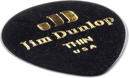 Dunlop Púas Guitarra Genuine Celluloid Teardrop Negro Thin Pack 12 Ud