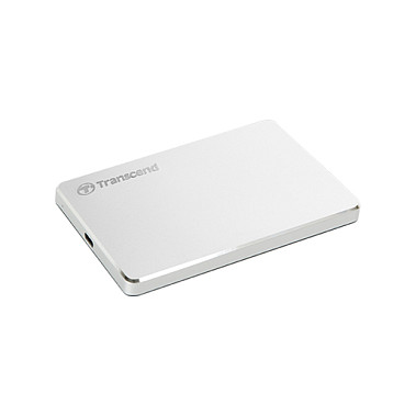 Transcend StoreJet 25C3S - Disco Duro Externo Portátil 1 TB 2.5" USB 3.2 Gen 1 USB-C, Carcasa de Aluminio, Color Plata