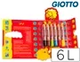 Giotto Super Bebe Lápices de Colores Caja de 6 + Sacapuntas, Colores Surtidos, Mina Gigante, Lavables