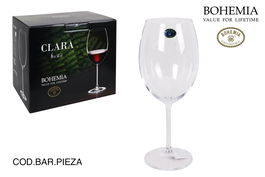 Bohemia Set 6 Copas de Vino Clara 580 cc, 7 cm x 9 cm x 23.5 cm (4 Cajas)