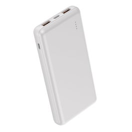 myway power bank 10.000 mAh USB 2 puertos 2A + cable tipo C blanca