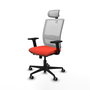 PIQUERAS Y CRESPO Silla de oficina Haches con mecanismo Sincro/Traslack, Naranja y Blanco