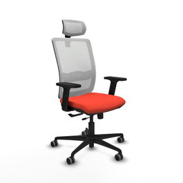 PIQUERAS Y CRESPO Silla de oficina Haches con mecanismo Sincro/Traslack, Naranja y Blanco